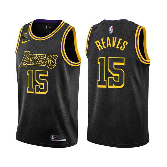 Mens Los Angeles Lakers #15 Austin Reaves Black Stitched Jersey